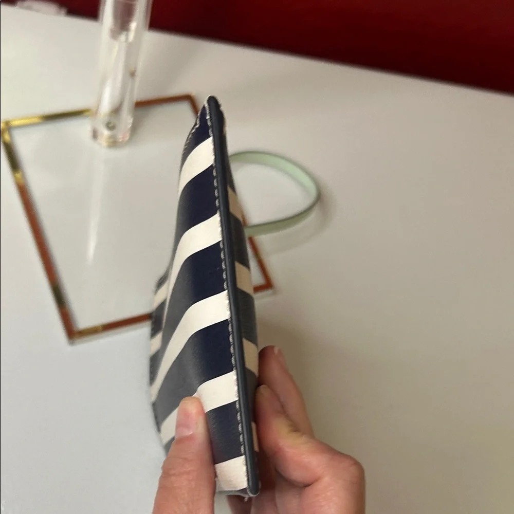 Kate Spade Navy and Cream Striped Wristlet